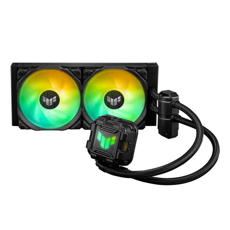 ASUS TUF Gaming LC II 240 ARGB Liquid CPU Cooler with Aura Sync, 240mm Radiator, 2x 120mm TUF ARGB Fans, Reinforced 400mm Tubing, Low-Noise Pump, High Performance Cooling, Black 90RC00U1-M0UAY0