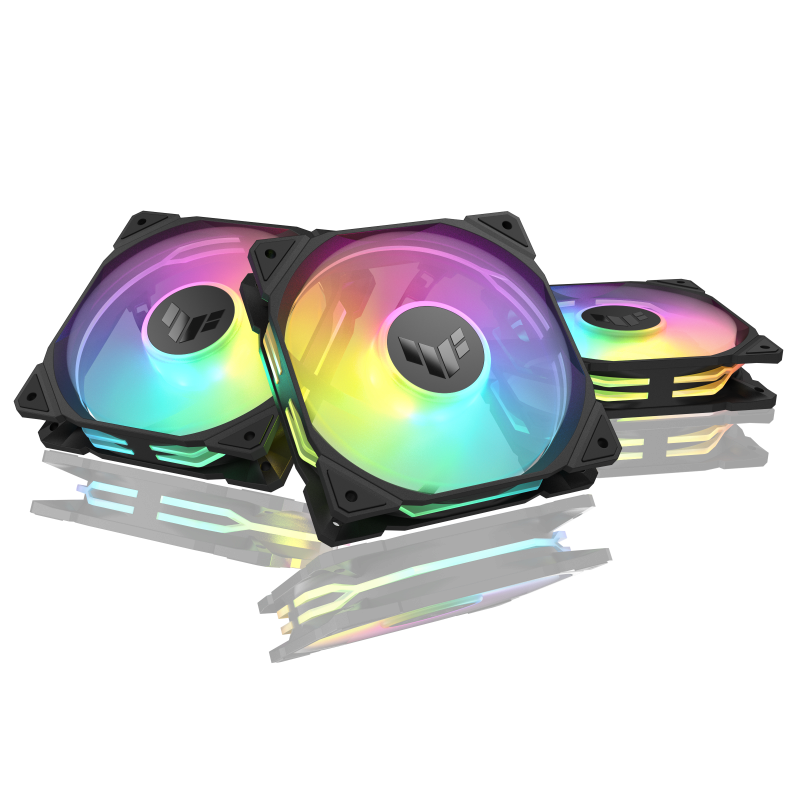 [90DA00D3-B09020] ASUS 90DA00D3-B09020 TUF TR120 ARGB Reverse Blade Case Fans (3-Pack) – 2.75mm H2O, LED Matrix, Aura Sync