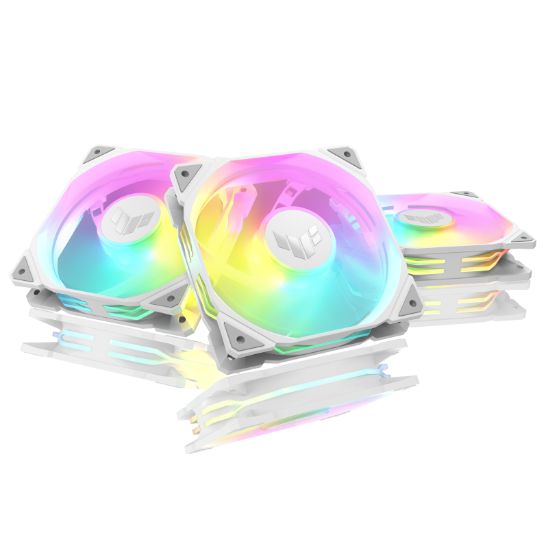 ASUS TUF Gaming TR120 ARGB Standard Blade Fan, 120mm Triple Pack, Up to 2000 RPM Fan Speed, 77.4 CFM Airflow, Aura Sync Compatible, PWM Control, Optimized Cooling Performance, White 90DA0093-B09020