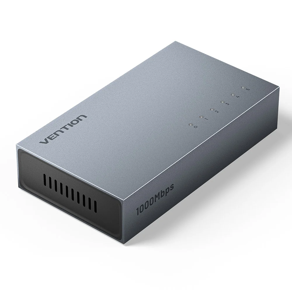[ITDH0-UK] [ITDH0-UK] VENTION 5-Port Gigabit Ethernet Switch Gray UK-Plug