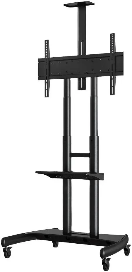 Large Height Adjustable Professional TV Trolley Stand for 55–86 Inch Screens, VESA 800x500mm, Max Load 91kg – Rolling TV Stand for Home & Office Black