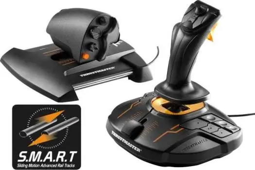 Thrustmaster T16000M FCS HOTAS for PC – Ambidextrous Design with 30 Action Buttons, H.E.A.R.T Magnetic Technology, S.M.A.R.T Throttle System, Integrated Rudder Function TM-JSTK-T16000M-FCS-HOTAS