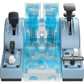 Thrustmaster TCA Quadrant Add-on Airbus Edition Joystick – 15 Iconic Functions including Parking Brake Controls, Flaps Lever and Speed Brake Management, Compatible with PC, Blue TM-JSTK-TCA-ADDON