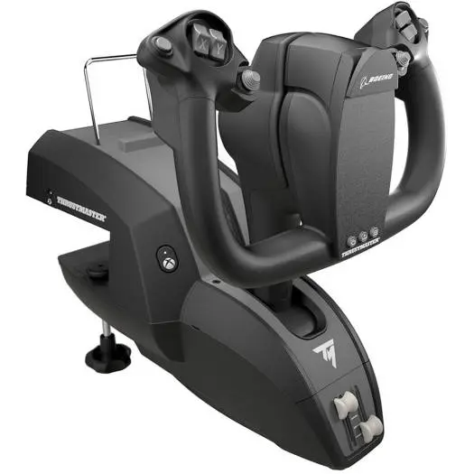 Thrustmaster TCA Yoke Boeing Edition Flight Stick Controller – 18 Buttons, 150° Wheel Rotation, Dual Throttles, 1:1 Scale Replica, Compatible with PC, Xbox One and Xbox Series, Black TM-JSTK-TCA-YOKE