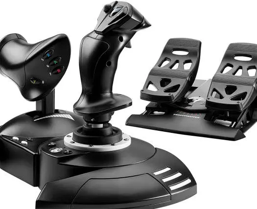 Thrustmaster T.Flight Full Kit X – Joystick with T.Flight Rudder Pedals, Ergonomic Design for Realistic Flight Simulators and Games, Compatible with Windows 7 and Later,Black TM-JSTK-TFLGHT-FULLKIT-XB