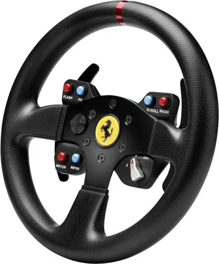 Thrustmaster Ferrari GTE Wheel Add-On 458 Challenge Edition – 11" Detachable Racing Wheel, Paddle Shifters, 6 Action Buttons, Multi-Directional D-Pad, Ferrari Licensed, Black TM-WHL-GTE-F458-ADDON