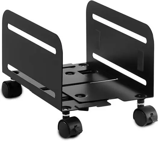 VEOTECH 91-CPB4 CPU Stand – adjustable for 4.7''–8.2'' ATX towers, strong metal frame, airflow design & secure wheels. 91-CPB4
