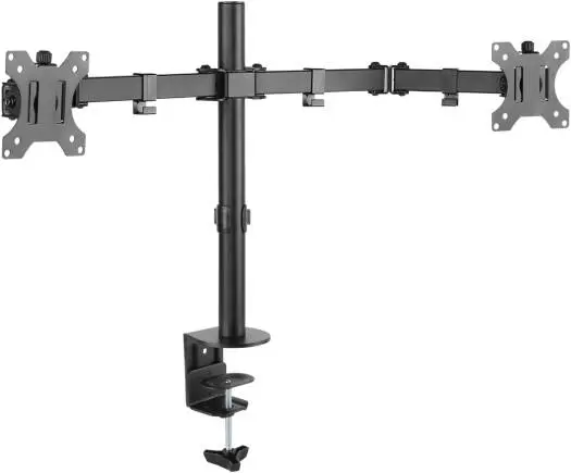 VEOTECH 91-LDT12C024N Double Joint Monitor Arm – fits 13''-32'' screens up to 8kg, detachable VESA plate, cable management & 360° rotation, Black. 91-LDT12C024N