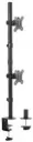 VEOTECH 91-LDT12C02V Vertical Dual Monitor Stand – fits 13''-32'' screens up to 8kg, tilt, swivel, height adjustable, detachable VESA plate & cable management, Black. 91-LDT12C02V
