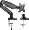 VEOTECH 91-LDT53C012 Monitor Arm – fits 17″-32″ curved monitors up to 9 kg, 360° rotary VESA, spring assisted, integrated cable management, Black. 91-LDT53C012