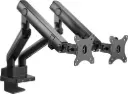 VEOTECH 91-LDT20C024U Dual Aluminum Slim Monitor Arm – fits 17''-32'' monitors up to 8kg, spring-assisted with tension gauge, quick-release 100x100 VESA, Black. 91-LDT20C024U