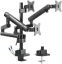 VEOTECH 91-LDT20C036UP Counterbalance Monitor Desk Mount – fits 17''-27'' monitors up to 7kg, 100x100 VESA, built-in 2x USB 3.0 ports & cable management, Black. 91-LDT20C036UP