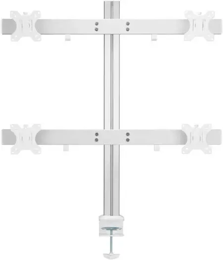 Newstar 91-LDT38C04 Quad Monitor Arm – fits 17''-32'' screens up to 8kg each, free-tilt, 360° rotary VESA, individual height adjustment & cable management, White. 91-LDT38C04