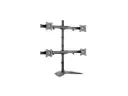 VEOTECH 91-LDT08T04 Quad Monitor Desk Stand – fits 13''-27'' screens up to 8kg each, 75x75 & 100x100 VESA, full tilt, swivel & rotation, height adjustable with cable management, Black. 91-LDT08T04