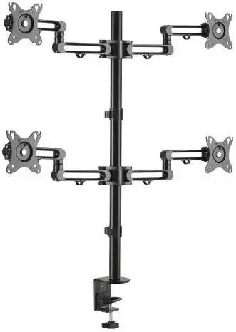 Newstar 91-LDT30C048 Quad Articulating Monitor Arm – fits 17''-32'' screens up to 8kg, free-tilt, 360° rotary VESA, swiveling arms, keyhole pattern & cable management, Black. 91-LDT30C048