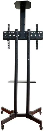 Newstar FS-601T TV Cart – fits 32''-75'' flat & curved TVs up to 50kg, 600x400 VESA, mobile design with 360° rotating casters for easy movement, Black. FS-601T
