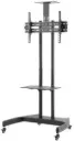 Newstar 91-T1037M TV Cart – fits 37''-70'' TVs up to 50kg, height adjustable with toolless +10°/-10° tilt, heavy-duty casters, cable management system, Black. 91-T1037M