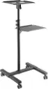 VEOTECH 91-TS-8 Projector & Laptop Trolley – locking rotary knob, safety ledge stopper, heavy-duty casters with lock, durable freestanding design in Black. 91-TS-8