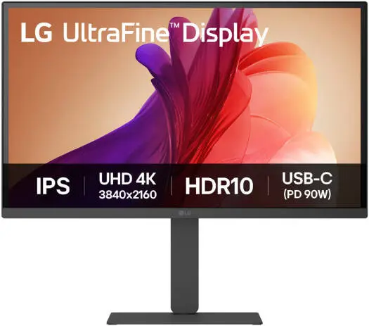 LG 27U730A-B UltraFine Monitor – 27'' IPS 4K UHD display, 60Hz refresh rate, 5ms GtG, USB Type-C, Super Resolution+, Dynamic Action Sync, sleek Black. 27U730A-B