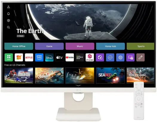 LG 25SR50F-W Smart Monitor – 24'' IPS FHD display, 60Hz refresh rate, 5ms response, HDR10, Flicker Safe, Smart Energy Saving & webOS features, sleek White. 25SR50F-W