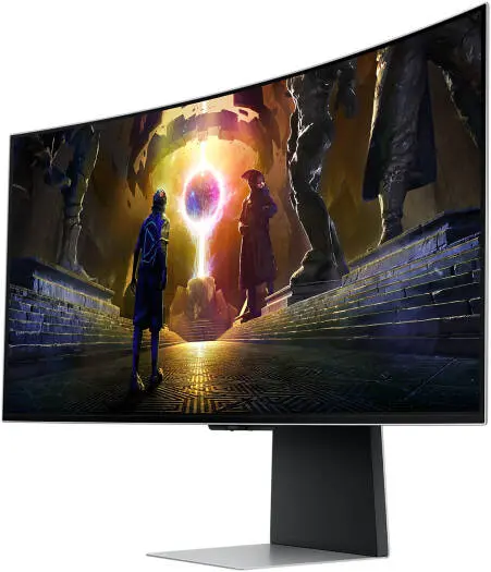 Samsung LS34DG852SMXUE Odyssey G8 Smart Gaming Monitor – 34'' OLED UWQHD display, 175Hz refresh rate, 0.03ms GtG, AMD FreeSync Premium Pro & G-Sync, sleek Silver. LS34DG852SMXUE