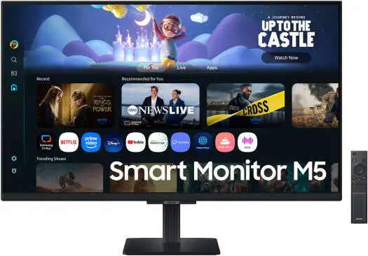 Samsung LS32FM500EMXUE M5 Smart Monitor – 32'' VA FHD display, 60Hz refresh rate, 5ms GtG, Tizen OS with Wi-Fi 5 & Bluetooth 5.2 connectivity, sleek Black. LS32FM500EMXUE