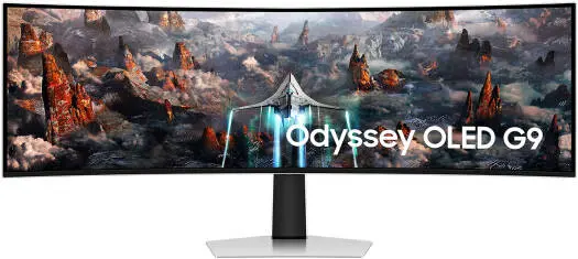 Samsung LS49CG934SMXUE Odyssey G9 Gaming Monitor – 49'' Dual 2K OLED curved display, 240Hz refresh rate, 0.03ms GtG, FreeSync Premium Pro & G-Sync, sleek White. LS49CG934SMXUE