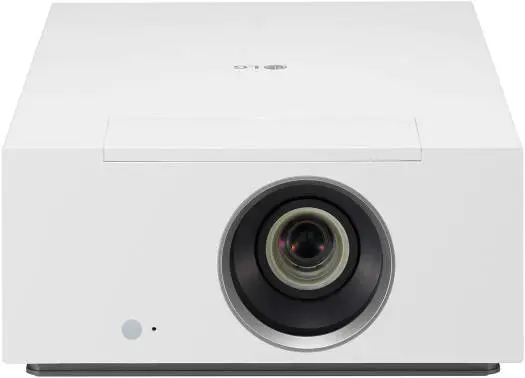 LG CineBeam HU710PW 4K UHD Laser Projector – 2000 lumens, AI ThinQ OS, HDR10 & HLG, HDMI 2.1, Wi-Fi & Ethernet, built-in 2x5W speakers, smart home theater design, White. HU710PW