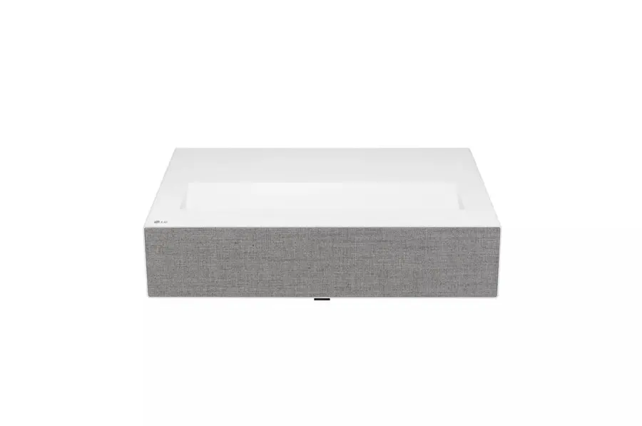 LG CineBeam HU715QW 4K UHD Laser UST Projector – 3840x2160 resolution, 0.22 throw ratio, 2500 ANSI lumens, adaptive contrast, 20,000-hr laser life & built-in woofer, sleek White. HU715QW
