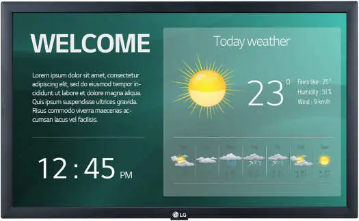LG 22SM3G-B Commercial Monitor – 21.5'' FHD IPS LED display, 60Hz refresh rate, 14ms response, 250 nits brightness, 16:9 aspect ratio, HDMI connectivity, sleek Black. 22SM3G-B