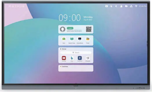 MAXHUB E7521 E2 Series Interactive Display – 75'' 4K UHD screen, Eye Care tech, Android 13 OS, 8GB RAM, 64GB storage, up to 40 touch points & smart touch tech. E7521