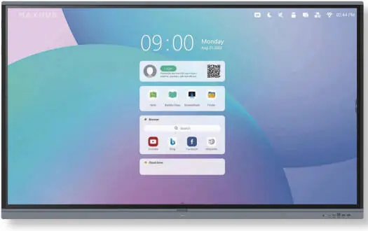 MAXHUB E8620 E2 Series Interactive Display – 86'' 4K UHD screen, Eye Care tech, Android 13 OS, 8GB RAM, 64GB storage, up to 40 touch points & smart touch tech. E8620
