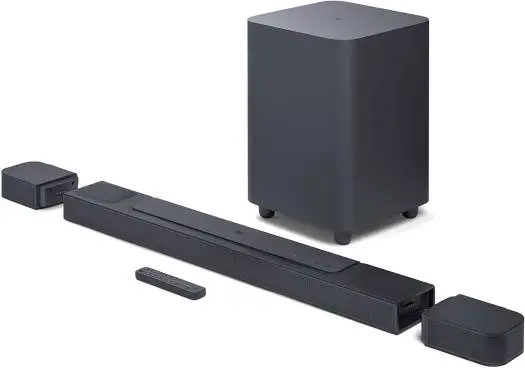 JBL Bar 800 5.1.2ch Soundbar – 720W output with Dolby Atmos, detachable surround speakers, PureVoice tech, Wi-Fi & voice assistant support, 4K Dolby Vision, Black. JBLBAR800PROBLKUK