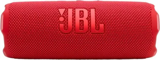 JBL Flip 7 Portable Bluetooth Speaker with 25W woofer + 10W tweeter power, Bluetooth 5.4, lossless audio, and waterproof, dustproof, drop-proof design in red. JBLFLIP7RED