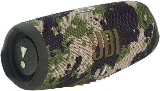 JBL Charge 5 Bluetooth Speaker – waterproof & dustproof outdoor design, 20-hour playtime, USB-C charging, pair two devices simultaneously, rugged sound, Squad. CHARGE5-SQD