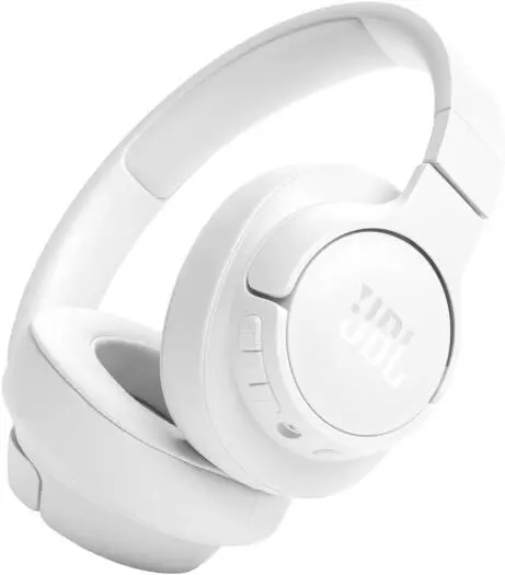 JBL Tune 720BT Wireless Headphones – 40mm drivers with JBL Pure Bass, Bluetooth 5.3, 76H battery life, multipoint connection, hands-free calls & audio cable, White. T720BTWHT