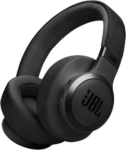 JBL Live 770NC Wireless Headphones – 40mm drivers, Bluetooth 5.3 with LE Audio, JBL Signature & Surround Sound, ANC, built-in mic, long battery life, sleek Black. LIVE770NCBLK