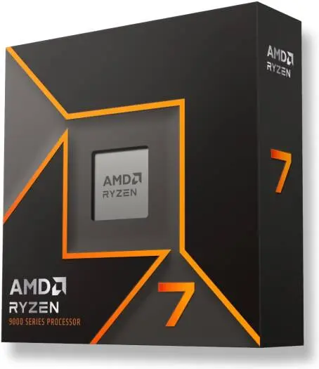 AMD Ryzen 7 9700X AM5 Desktop Processor with 8 cores, 16 threads, up to 5.5GHz boost clock, Radeon graphics, 8MB L2 + 32MB L3 cache, DDR5-5600 ECC support, PCIe 5.0 x16, Zen 5 architecture. 100-100001404WOF