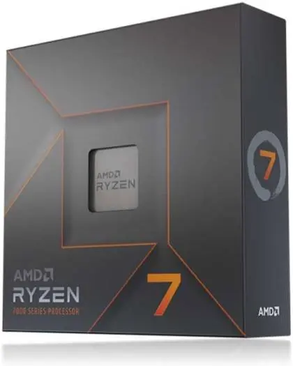 AMD Ryzen 7 7700X AM5 Processor, 8 cores, 16 threads, up to 5.4GHz boost clock, Radeon graphics, 32MB L3 cache, dual-channel DDR5-5200 up to 128GB, Zen 4 architecture. 100-100000591WOF