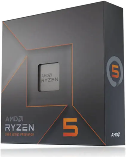 AMD Ryzen 5 7600X AM5 Processor, 6 cores, 12 threads, up to 5.3GHz boost clock, Radeon graphics, 32MB L3 cache, dual-channel DDR5-5200 up to 128GB, Zen 4 architecture. 100-100000593WOF