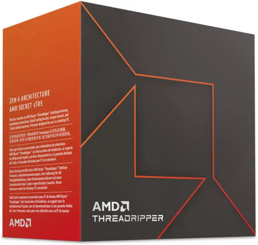AMD Ryzen Threadripper 7960X sTR5 Processor, 24 cores & 48 threads, up to 5.3GHz boost, 128MB L3 cache, DDR5-5200 ECC support, Zen 4 architecture. 100-100001352WOF