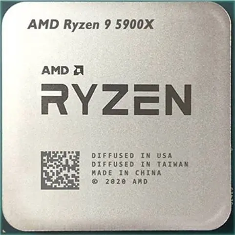AMD Ryzen 9 5900X AM4 Processor, 12 cores & 24 threads, up to 4.8GHz boost, 3.7GHz base clock, 7nm FinFET technology, high-end performance. 100-100000061 Tray