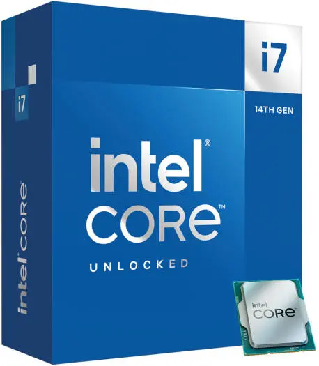 Intel Core i7-14700K 14th Gen Processor, 20 cores & 28 threads, up to 5.6GHz boost, 30MB cache, UHD 770 graphics, DDR5 dual-channel, 192GB max memory. BX8071514700KSRN3X