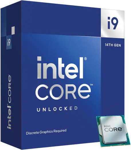 Intel Core i9-14900KF 14th Gen Processor, 24 cores & 32 threads, up to 6.0GHz boost, 36MB cache, DDR5-5600 dual-channel support, 192GB max memory. BX8071514900KF
