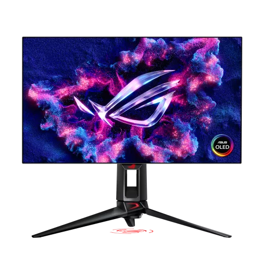 ASUS ROG Swift OLED PG27AQDP 26.5" QHD gaming monitor with 480Hz refresh rate, ultra-fast 0.03ms response, vivid OLED visuals, and G-SYNC support for smooth, immersive gameplay 90LM0A20-B01A70