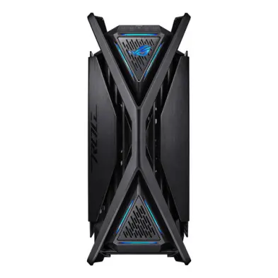 ASUS ROG Hyperion GR701 E-ATX Case combines power and style with dual 420mm radiator support, 4x140mm fans, ARGB hub, GPU holder, and 60W fast charging 90DC00F0-B39000