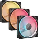 Corsair iCUE LINK LX120-R RGB 120mm Reverse Fans with 2400 RPM speed, 70 CFM airflow, and quiet 35.1 dBA performance — triple pack for optimal cooling. CO-9051050-WW