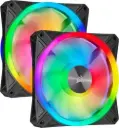 CORSAIR iCUE QL140 RGB 140mm Fans with vibrant multi-zone lighting and Lighting Node CORE — dual pack for powerful, customizable cooling. CO-9050100-WW