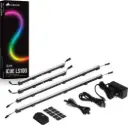 Corsair iCUE LS100 Smart Lighting Strip Starter Kit with 2x 450mm and 2x 250mm strips for vibrant ambient RGB lighting and full iCUE control. CD-9010001-UK