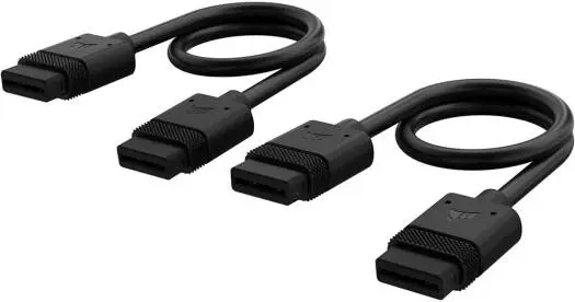 Corsair iCUE LINK Slim Cable Set of 2, 200mm straight/90° design, supports up to 7A current with reliable digital signal passthrough. CL-9011123-WW